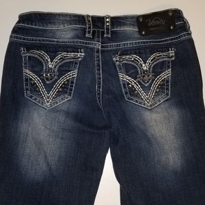 Vanity Jeans studs, thick stitch, sz 26 (womens8)